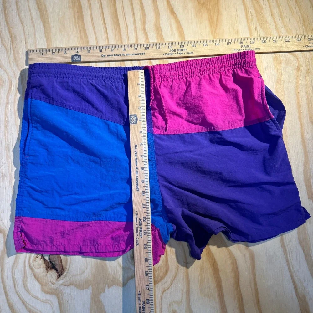 Cheetah Men's Vintage Colorblock Nylon Swim Trunks Multicolor Size Medium